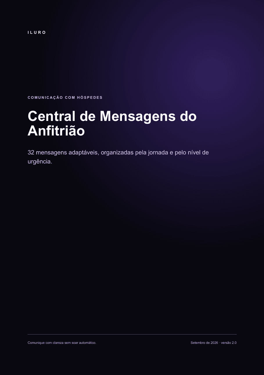 Capa do material Central de Mensagens do Anfitrião